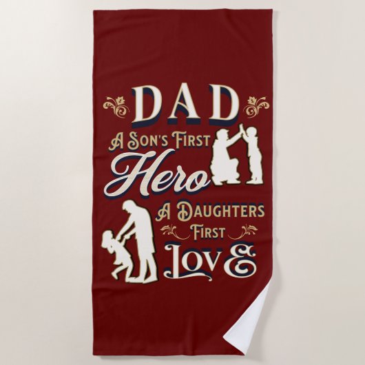 Vater A Son's erste A Daughters erste Liebe Strandtuch (Vorderseite)