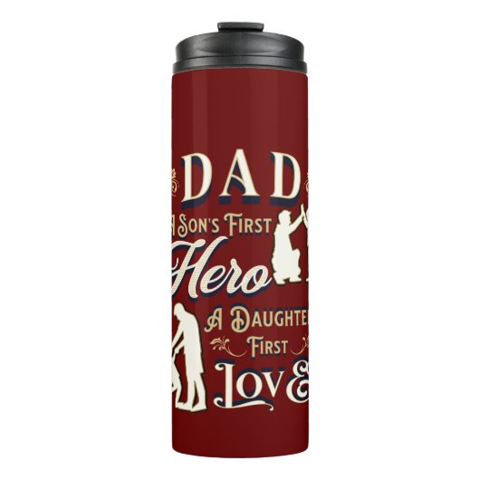 Vater A Son's erste A Daughters erste Liebe Thermosbecher (Vorderseite)