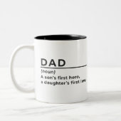 Vater A Son's erster Held A Daughter's erste Liebe Zweifarbige Tasse (Links)