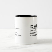 Vater A Son's erster Held A Daughter's erste Liebe Zweifarbige Tasse (Mittel)