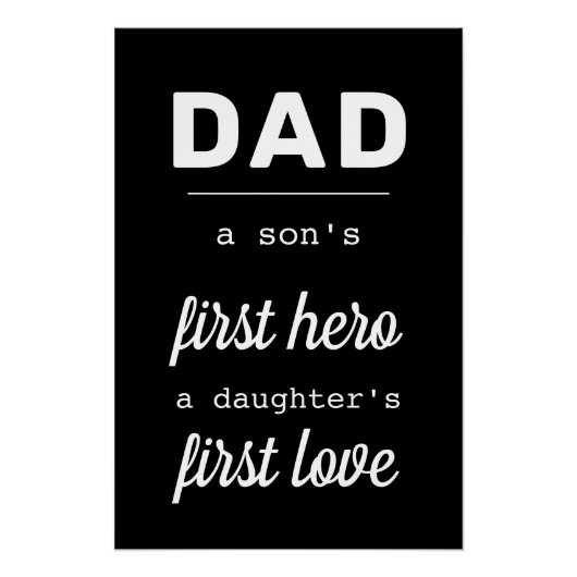 Vater A Sons erster Heldentypografie Moderner Vate Poster (Vorderseite)