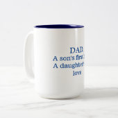 Vater A Sons First Held A Daughters Erste Liebe Zweifarbige Tasse (Vorderseite Links)