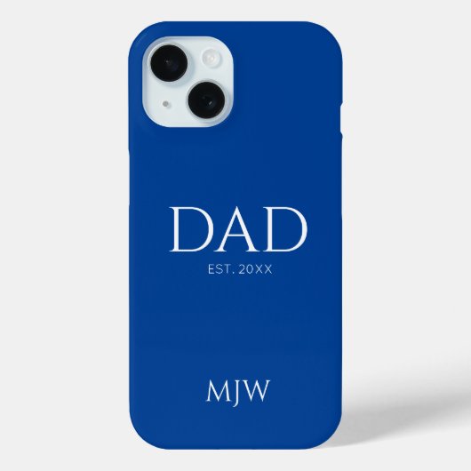 Vater als Blaues Monogramm festgelegt Case-Mate iPhone Hülle (Rückseite)