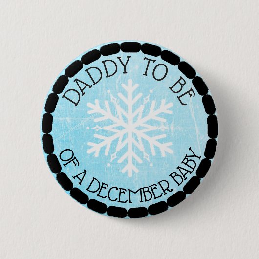 Vater als Blue Winter Winter Dezember Baby Button (Vorderseite)