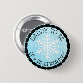Vater als Blue Winter Winter Dezember Baby Button (Vorne & Hinten)