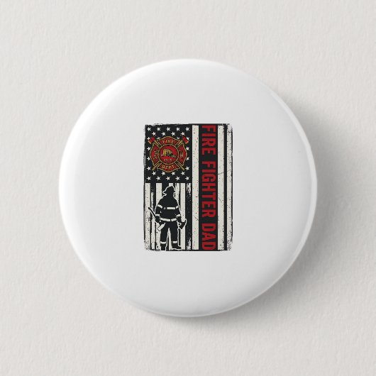 Vater als Feuerwehrmann mit Distressed-Flagge Vekt Button (Vorderseite)