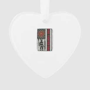 Vater als Feuerwehrmann mit distressed Flagge Vekt Ornament