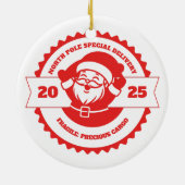 Vater als Schwangerschaft Ankündigung Weihnachten Keramik Ornament (Hinten)