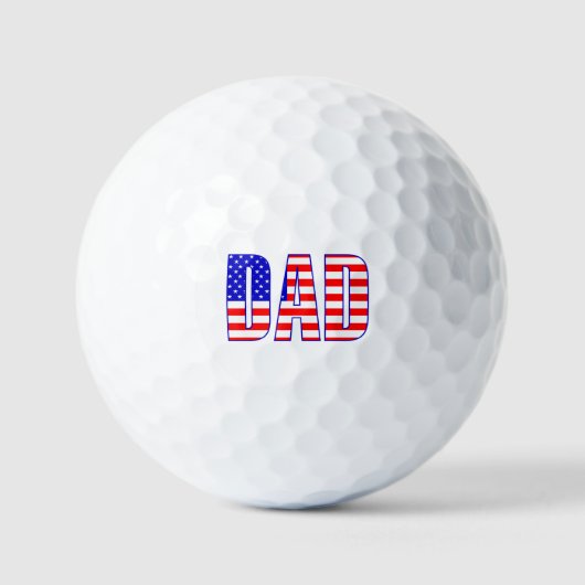 Vater Amerikanischer Flag Gemusterter Text Golfball (Vorderseite)