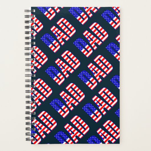 Vater Amerikanischer Flag Gemusterter Text Planer (Vorderseite)