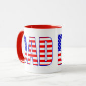 Vater Amerikanischer Flag Gemusterter Text Tasse (Vorderseite Links)