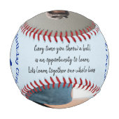 Vater an Kind Geburtstagswunsch Baseball (Rückseite)