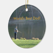 Vater Angelteich Park Rosa Bäume Reversible Keramikornament (Links)