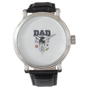 Vater Astronaut Weltraum Vektor Shirt Design_1 Armbanduhr