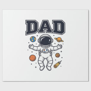 Vater Astronaut Weltraum Vektor Shirt Design_1 Geschenkpapier