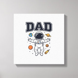 Vater Astronaut Weltraum Vektor Shirt Design_1 Leinwanddruck