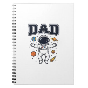Vater Astronaut Weltraum Vektor-Shirt-Design_1 Notizblock