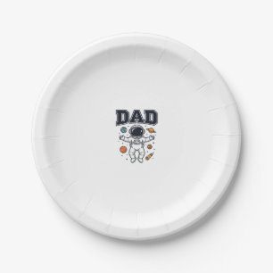 Vater Astronaut Weltraum Vektor Shirt Design_1 Pappteller