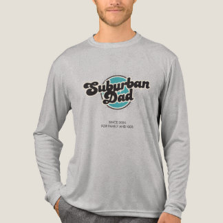 Vater aus der Vorstadt, Schwarzes blaues Retro-Log Tri-Blend Shirt
