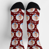 Vater Baby oder Child Foto Burgund Vatertag Socken (Oben)
