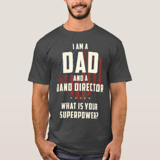 Vater Banddirektor Superkraft Väter Junge T-Shirt