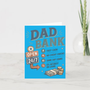 Vater Bank Lustige Bank des Vaters Vaterwitz Vater Karte