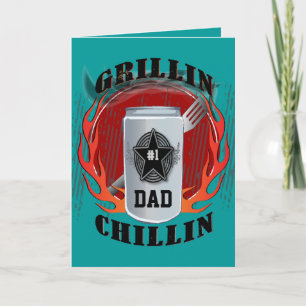 Vater Barbecue Grillin und Chillin Card Karte