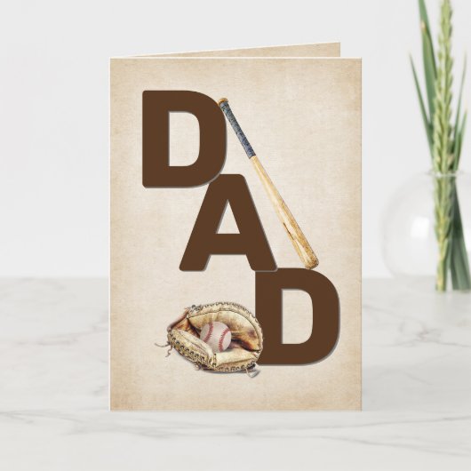 Vater Baseball Bat und Handschuh Karte (Vorderseite)