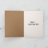 Vater Baseball in Glove Feiertagskarte (Innenseite)