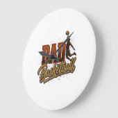 Vater Basketball Vintage Gravur Shirt Design_1 Große Wanduhr (Winkel)