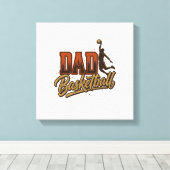 Vater Basketball Vintage Gravur Shirt Design_1 Leinwanddruck (Insitu (Holzboden))