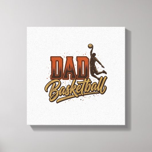 Vater Basketball Vintage Gravur Shirt Design_1 Leinwanddruck (Vorderseite)