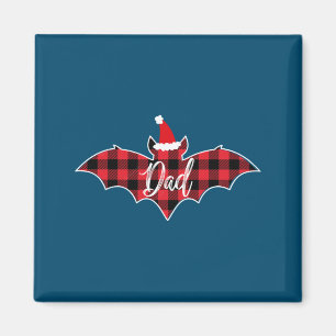 Vater Bat Christmas Papa Pajama Roter Kariert Buff Magnet