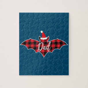 Vater Bat Christmas Papa Pajama Roter Kariert Buff Puzzle