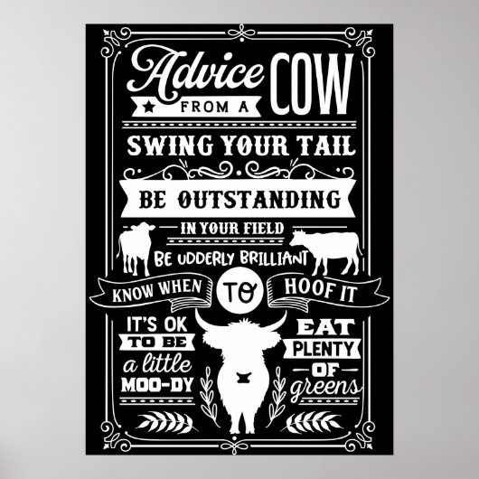 Vater Bauer erhalten Ratschläge von seinem Kuh-Pos Poster (Vorne)
