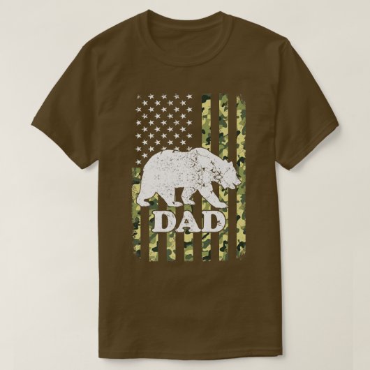 Vater Bear Camping Wandern Camouflage USA Fl T-Shirt (Design vorne)