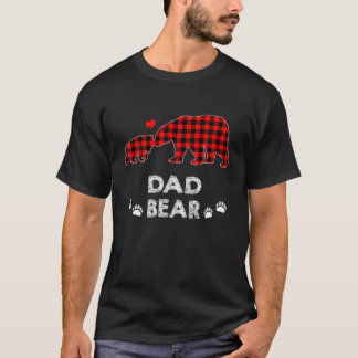 VATER BEAR | Men Red Kariert Christmas Pajama Fami T-Shirt