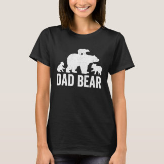 Vater Bear Vathers Day Funny Three Cugs Kids Daddy T-Shirt