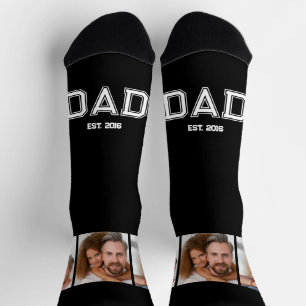 Vater Begründete Elegante 3 Foto Geschenke Schwarz Socken