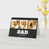 Vater Begründete Fettgedruckter Text Schwarz 3 Fot Karte (Gelbe Blume)