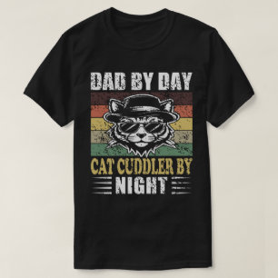 Vater bei Tag, Katzenschmusser bei Nacht, Vintage, T-Shirt