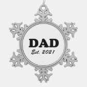 Vater Benutzerdefiniert personalisiertes niedliche Schneeflocken Zinn-Ornament (Vorderseite)