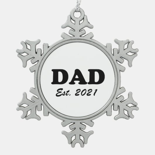Vater Benutzerdefiniert personalisiertes niedliche Schneeflocken Zinn-Ornament (Vorderseite)