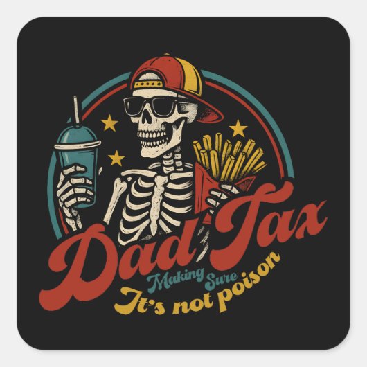 Vater besteuern sicherzustellen, dass es kein Gift Quadratischer Aufkleber (Vorderseite)