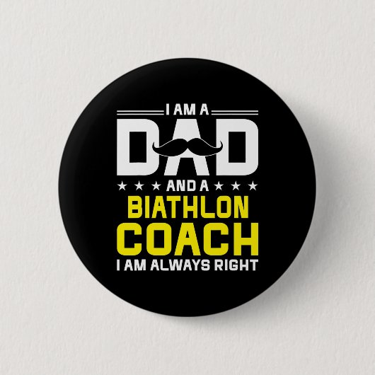 Vater Biathlon Trainer Immer rechts Luganersee Button (Vorderseite)