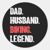 Vater Bikerlegende Sonnenradfahrer Runder Aufkleber (Vorderseite)