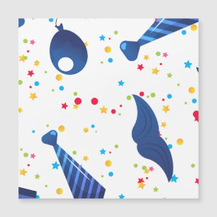 Vater bindet blaue Farbe Magnetkarte