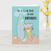 Vater Birthday Beach Funny Cool Raccoon Karte (Gelbe Blume)
