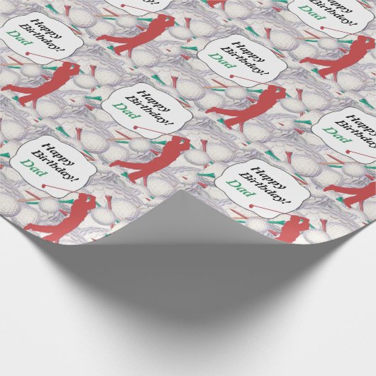 Vater Birthday Golf Geschenkpapier (Ecke)