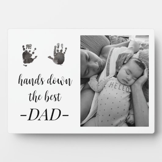 Vater Birthday Vathers Day Handprint Foto Fotoplatte (Vorderseite)